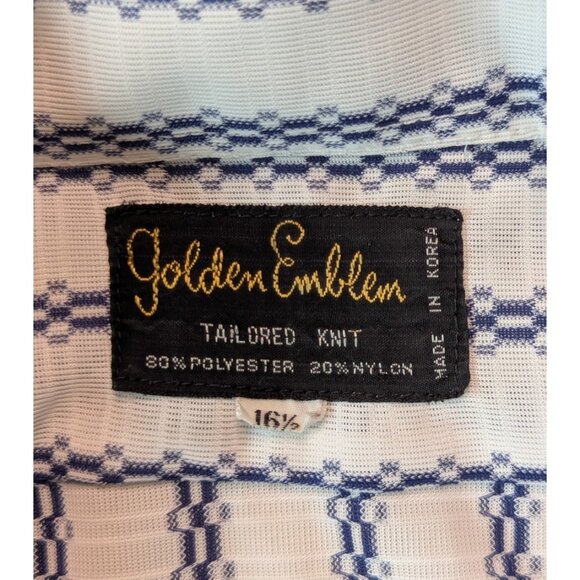 Golden Emblem VTG 60s Men's Polyknit Short Sleeve Striped Rockabilly Shirt 16.5 - Picture 6 of 7